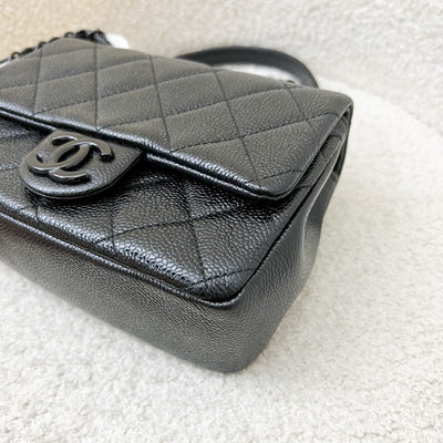 Chanel Incognito So Black Square Mini Flap in Black Caviar and BHW