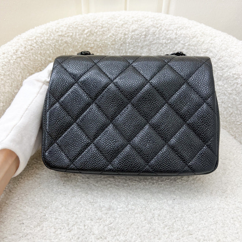 Chanel Incognito So Black Square Mini Flap in Black Caviar and BHW