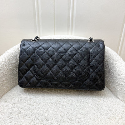 Chanel Medium Classic Flap CF in Black Caviar and SHW (Model: A01112)
