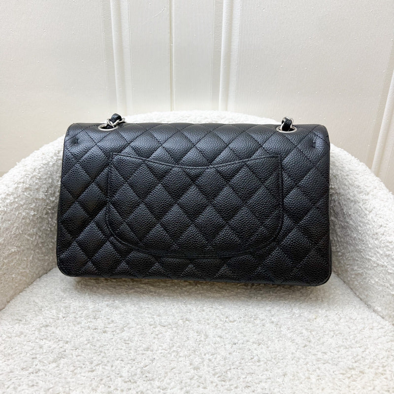 Chanel Medium Classic Flap CF in Black Caviar and SHW (Model: A01112)