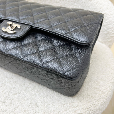 Chanel Medium Classic Flap CF in Black Caviar and SHW (Model: A01112)