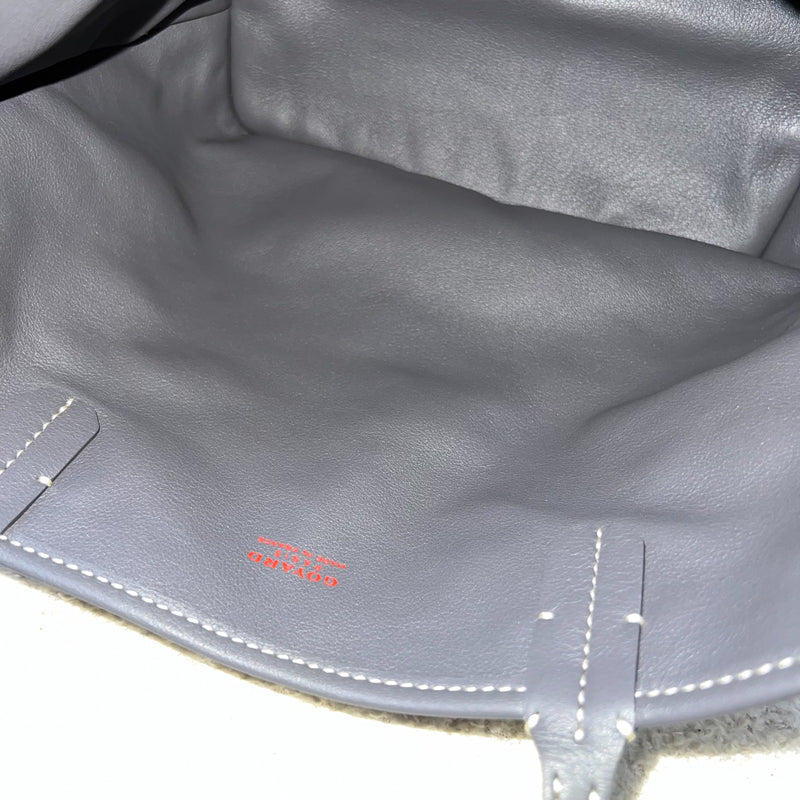 [Brand New - June 2025] Goyard Mini Anjou in Grey Goyardine Canvas and Leather (Including Universal Bag Clip)