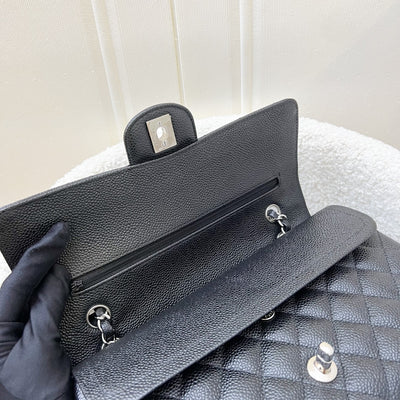 Chanel Medium Classic Flap CF in Black Caviar and SHW (Model: A01112)