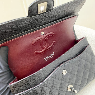 Chanel Medium Classic Flap CF in Black Caviar and SHW (Model: A01112)