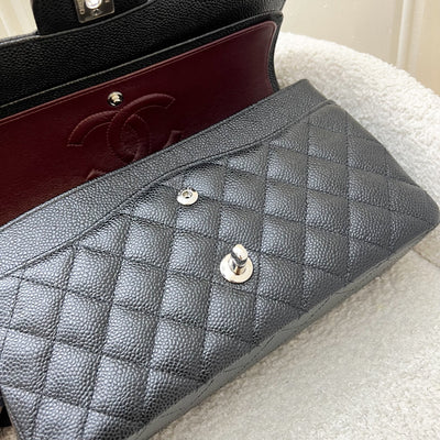 Chanel Medium Classic Flap CF in Black Caviar and SHW (Model: A01112)
