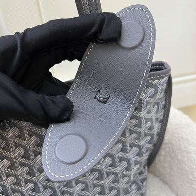 [Brand New - June 2025] Goyard Mini Anjou in Grey Goyardine Canvas and Leather (Including Universal Bag Clip)