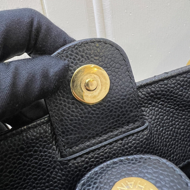 [Like New - With Receipt] Chanel Petite Shopping Tote PST in Black Caviar and GHW (Model: A50994)