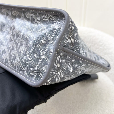 [Brand New - June 2025] Goyard Mini Anjou in Grey Goyardine Canvas and Leather (Including Universal Bag Clip)
