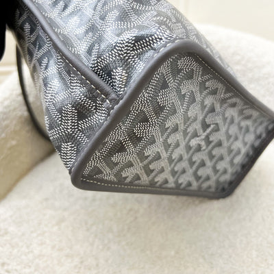 [Brand New - June 2025] Goyard Mini Anjou in Grey Goyardine Canvas and Leather (Including Universal Bag Clip)