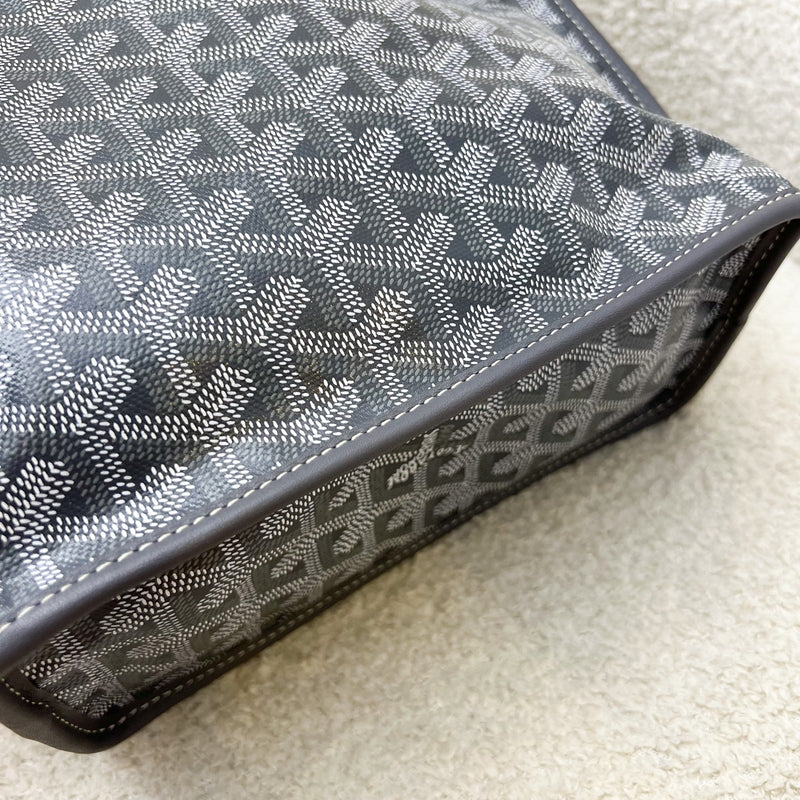 [Brand New - June 2025] Goyard Mini Anjou in Grey Goyardine Canvas and Leather (Including Universal Bag Clip)
