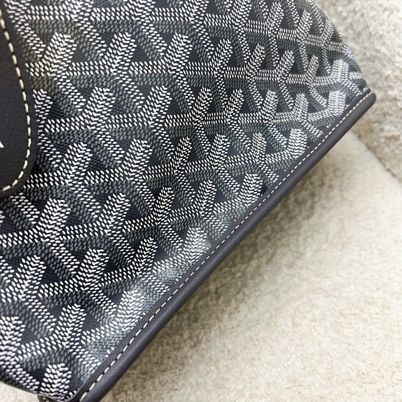 [Brand New - June 2025] Goyard Mini Anjou in Grey Goyardine Canvas and Leather (Including Universal Bag Clip)
