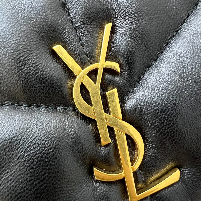 Saint Laurent YSL Toy Puffer Shoulder Bag in Black Lambskin and GHW