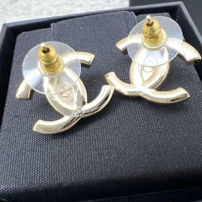 Chanel CC Turnlock Earrings in LGHW (Model: AB9411)