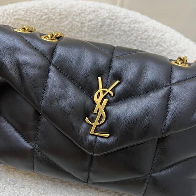 Saint Laurent YSL Toy Puffer Shoulder Bag in Black Lambskin and GHW