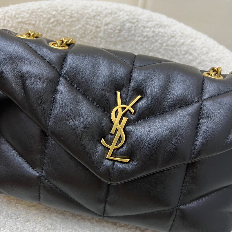 Saint Laurent YSL Toy Puffer Shoulder Bag in Black Lambskin and GHW
