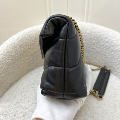 Saint Laurent YSL Toy Puffer Shoulder Bag in Black Lambskin and GHW