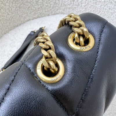 Saint Laurent YSL Toy Puffer Shoulder Bag in Black Lambskin and GHW