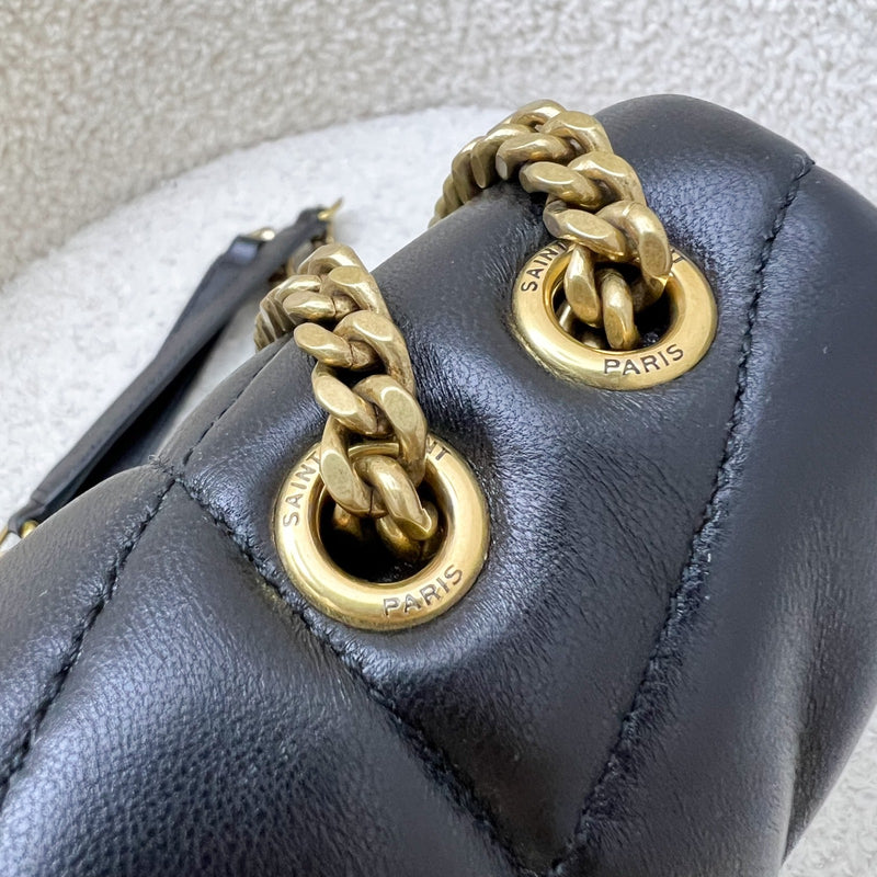 Saint Laurent YSL Toy Puffer Shoulder Bag in Black Lambskin and GHW
