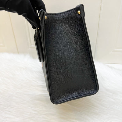 LV Onthego PM Tote in Bicolor Black and Beige Giant Monogram Empreinte Leather and GHW (Model: M45659)