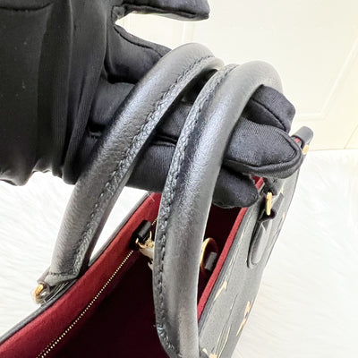 LV Onthego PM Tote in Bicolor Black and Beige Giant Monogram Empreinte Leather and GHW (Model: M45659)