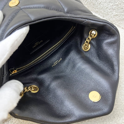 Saint Laurent YSL Toy Puffer Shoulder Bag in Black Lambskin and GHW
