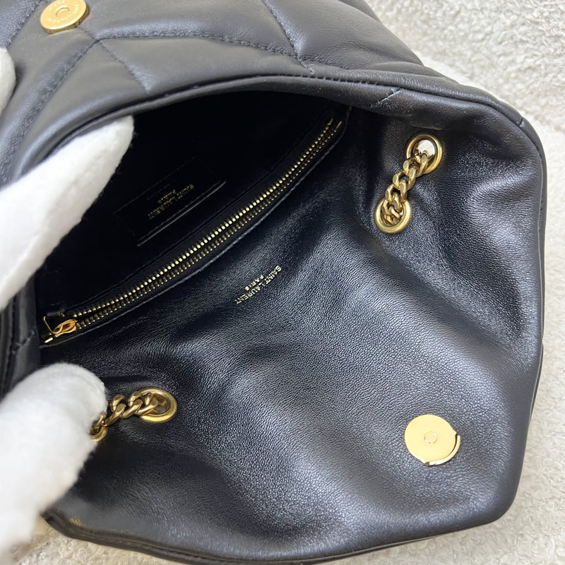 Saint Laurent YSL Toy Puffer Shoulder Bag in Black Lambskin and GHW