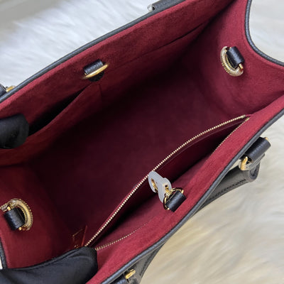 LV Onthego PM Tote in Bicolor Black and Beige Giant Monogram Empreinte Leather and GHW (Model: M45659)