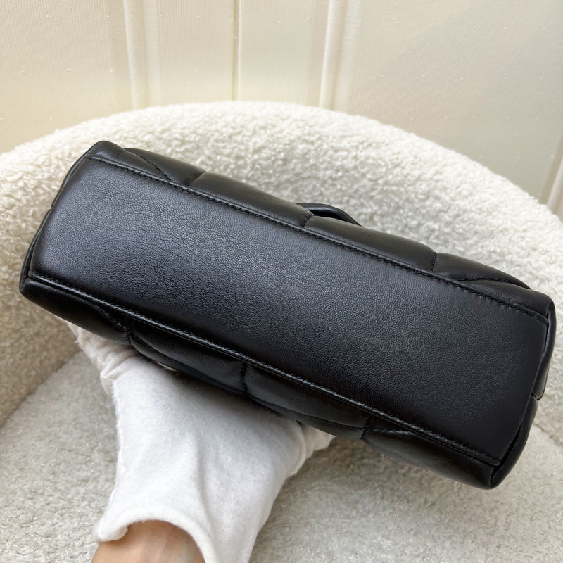 Saint Laurent YSL Toy Puffer Shoulder Bag in Black Lambskin and GHW