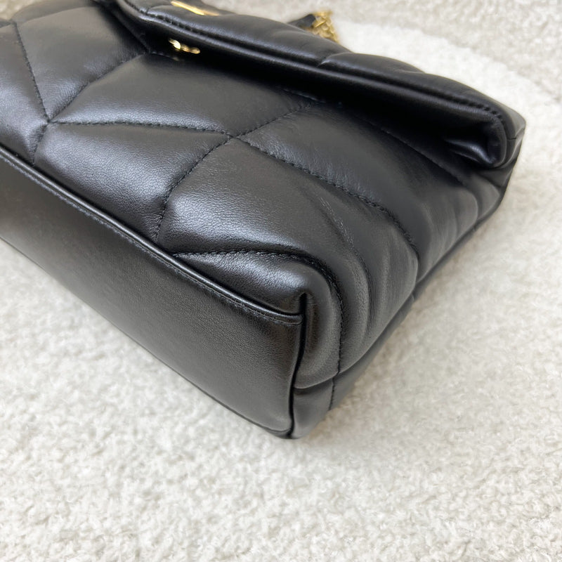 Saint Laurent YSL Toy Puffer Shoulder Bag in Black Lambskin and GHW