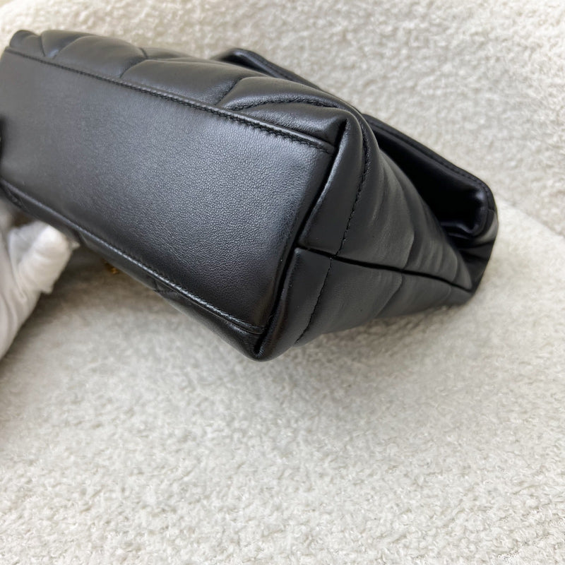Saint Laurent YSL Toy Puffer Shoulder Bag in Black Lambskin and GHW
