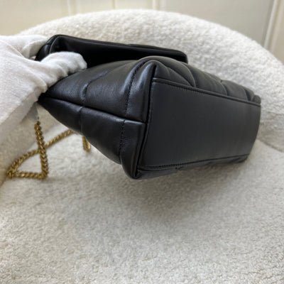 Saint Laurent YSL Toy Puffer Shoulder Bag in Black Lambskin and GHW