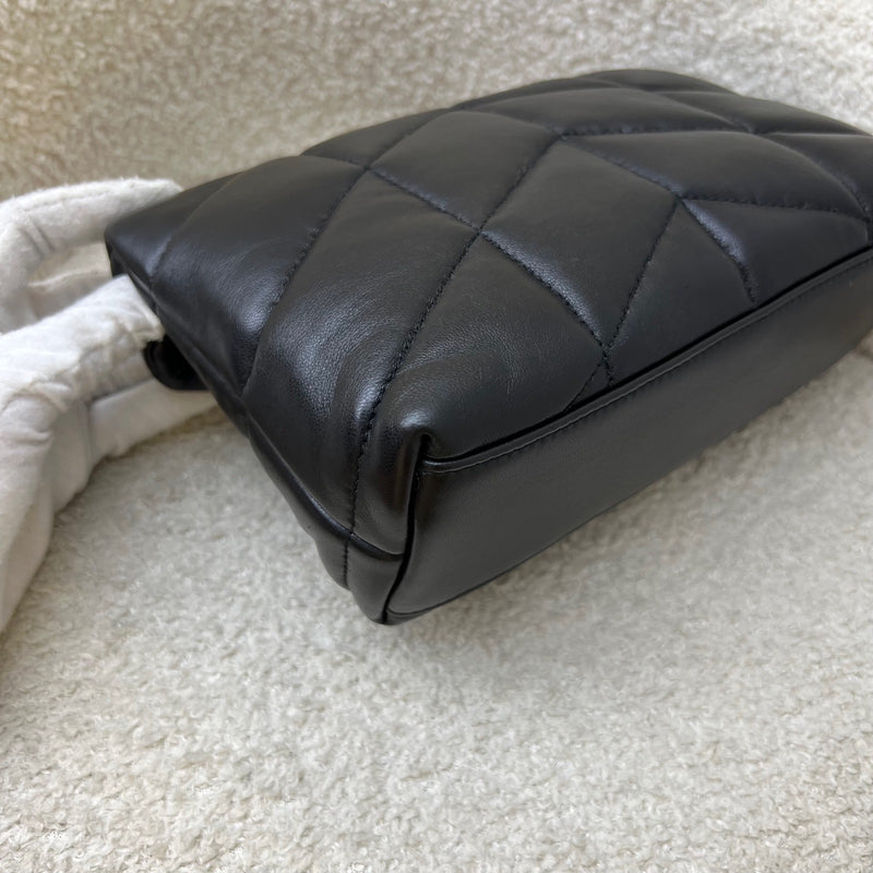 Saint Laurent YSL Toy Puffer Shoulder Bag in Black Lambskin and GHW