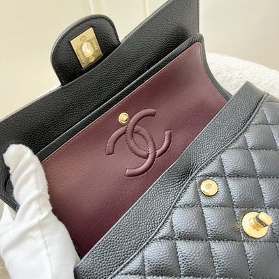 Chanel Small Classic Flap CF in Black Caviar and GHW (Model: A01113)