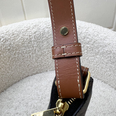 Celine Medium Ava Triomphe Bag in in Coated Triomphe Canvas, Tan Calfskin and GHW (Model: 193952BZJ.04LU)