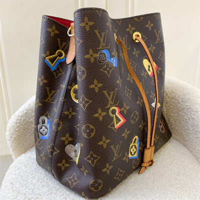 LV Neonoe MM in Limited Edition Love Lock Monogram Canvas and GHW