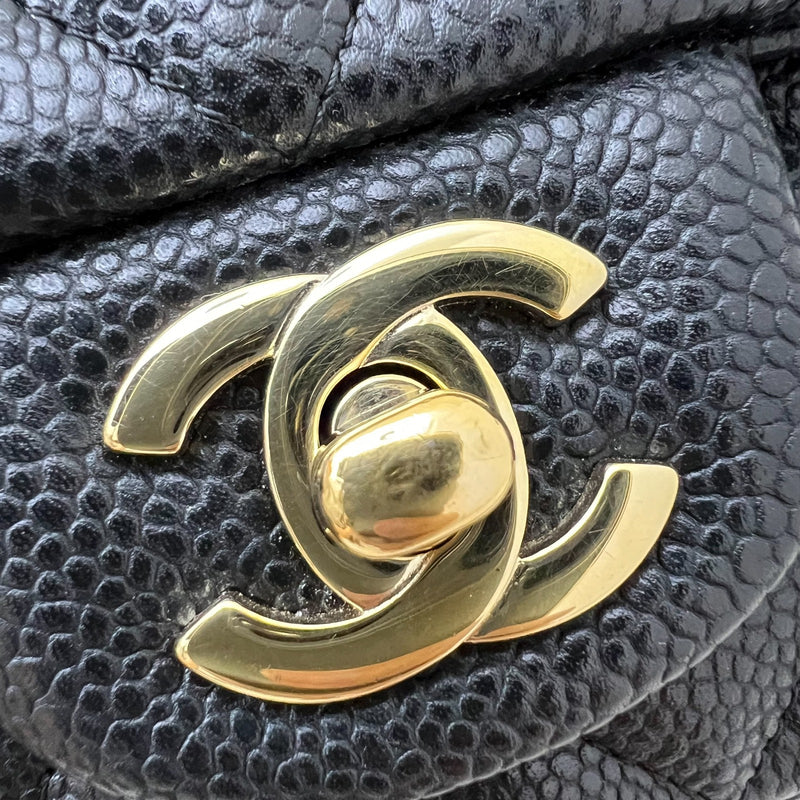 Chanel Classic Mini Rectangle Flap in Black Caviar and GHW