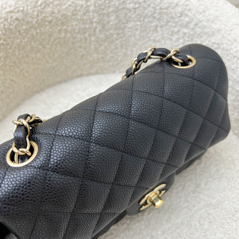 Chanel Classic Mini Rectangle Flap in Black Caviar and GHW