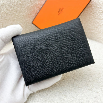 Hermes Calvi Duo in Noir Black Epsom Leather PHW