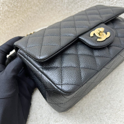 Chanel Classic Mini Rectangle Flap in Black Caviar and GHW
