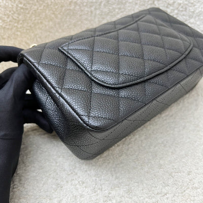 Chanel Classic Mini Rectangle Flap in Black Caviar and GHW