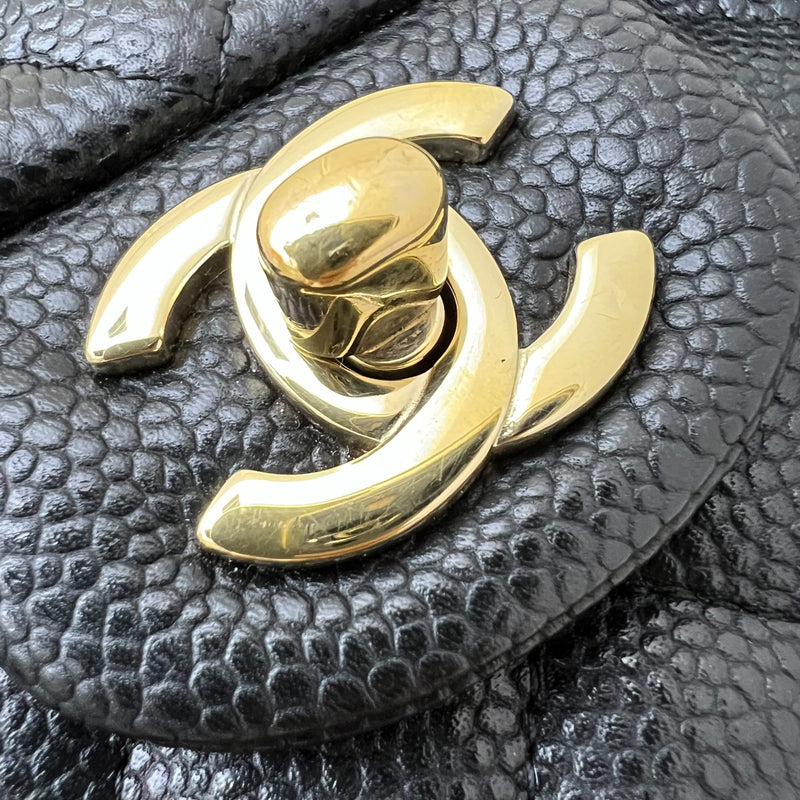 Chanel Classic Mini Rectangle Flap in Black Caviar and GHW