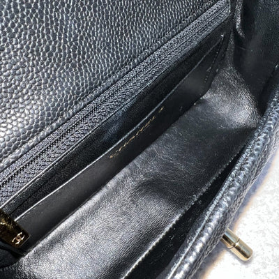 Chanel Classic Mini Rectangle Flap in Black Caviar and GHW