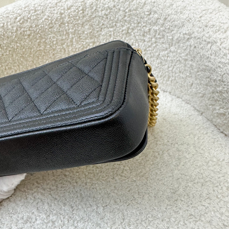 Chanel Boy Clutch on Chain WOC in Black Caviar AGHW