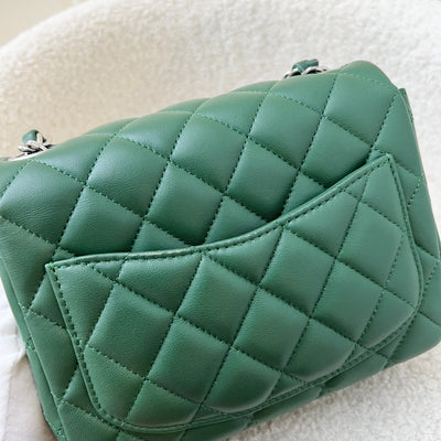 Chanel Classic Square Mini Flap in Forest Green Stiff Lambskin and SHW