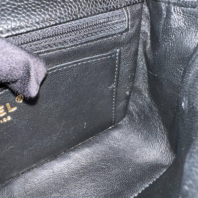 Chanel Classic Mini Rectangle Flap in Black Caviar and GHW