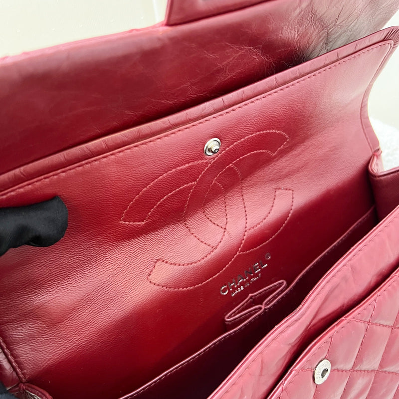 Chanel 2.55 Reissue Large 226 Flap in Dark Red Distressed Calfskin and RHW