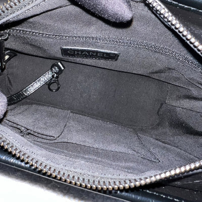 Chanel So Black Small Gabrielle Hobo Bag in Black Distressed Leather and Black HW
