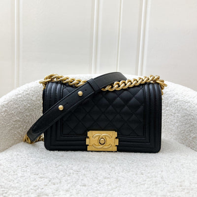 Chanel Small 20cm Boy Flap in Black Caviar and AGHW (A67085)