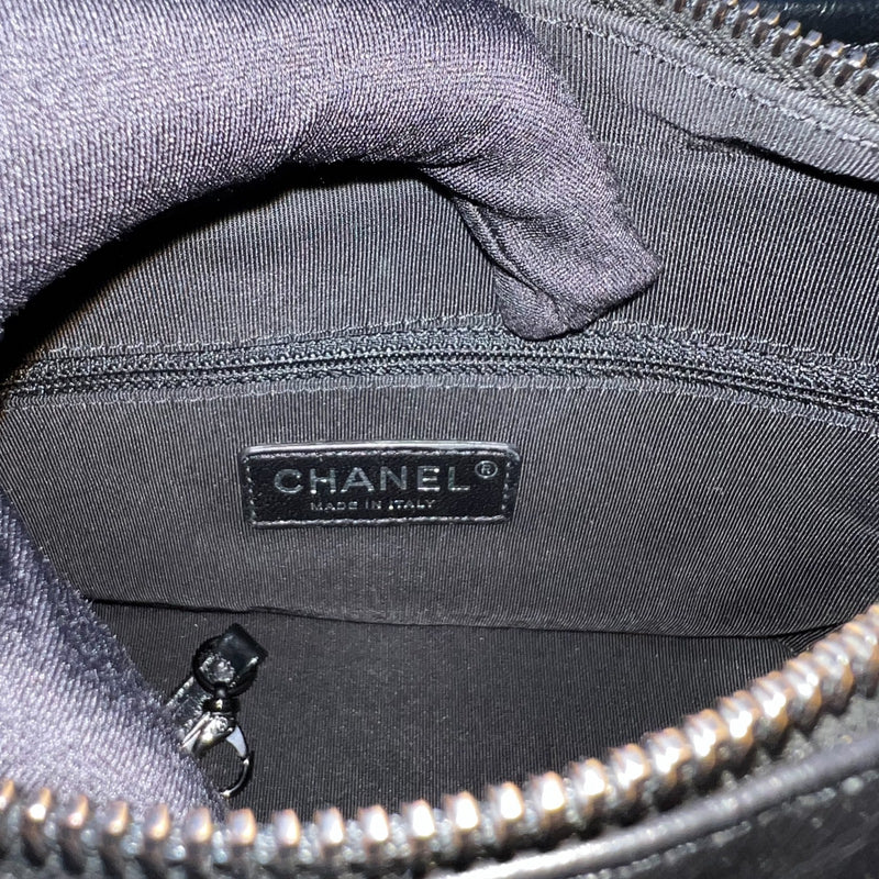 Chanel So Black Small Gabrielle Hobo Bag in Black Distressed Leather and Black HW