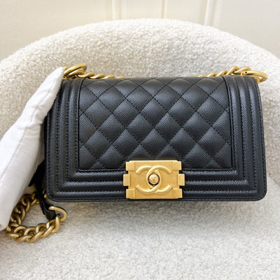 Chanel Small 20cm Boy Flap in Black Caviar and AGHW (A67085)